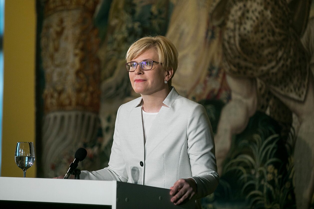 Spaudos konferencija po prezidento rinkimų pirmo turo. Ingrida Šimonytė