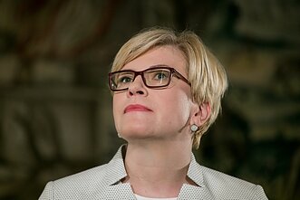 Spaudos konferencija po prezidento rinkimų pirmo turo. Ingrida Šimonytė
