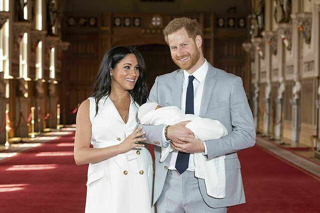 Princas Harry, hercogienė Meghan Markle ir jų pirmagimis Archie