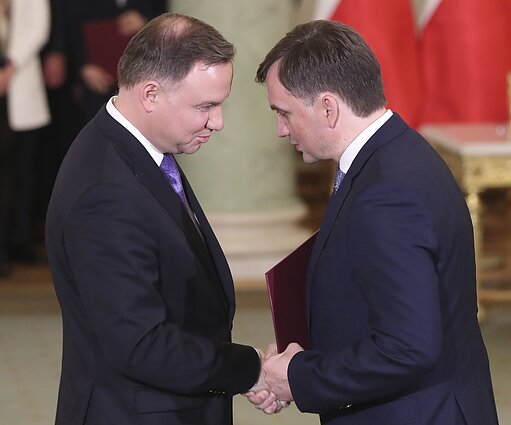 Andrzejus Duda ir Zbigniewas Ziobro