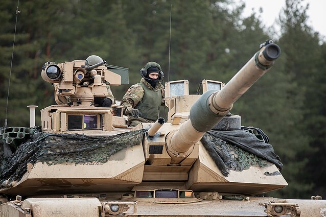 American troops on a live-fire exercise in Pabradė, Lithuania