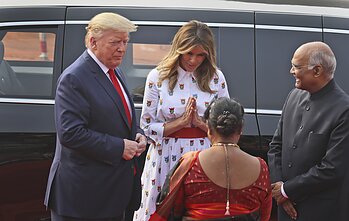 Donaldas Trumpas ir Melania Trump lankosi Indijoje