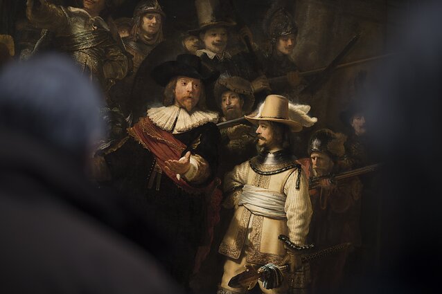 Valstybinis muziejus, Amsterdamas. Rembrandto kūrinio „Nakties sargyba“ fragmentas
