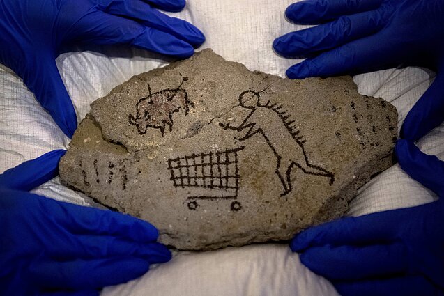 Britų muziejus Londone. Banksy „Peckhamo uola“