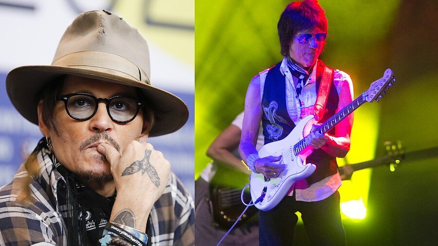 Johnny Deppas (kairėje) ir Jeffas Beckas