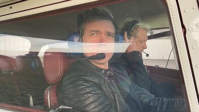 Paluknio aerodrome, kuriame gros šeštadienį, „Biplan“ nariai apsilankė iš anksto