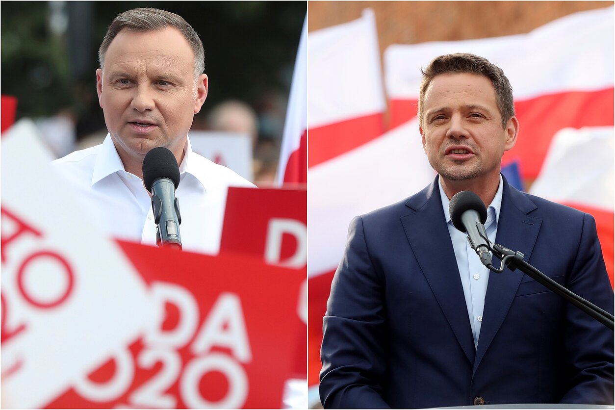 Lenkijos prezidentas Andrzejus Duda ir Varšuvos meras Rafalas Trzaskowskis