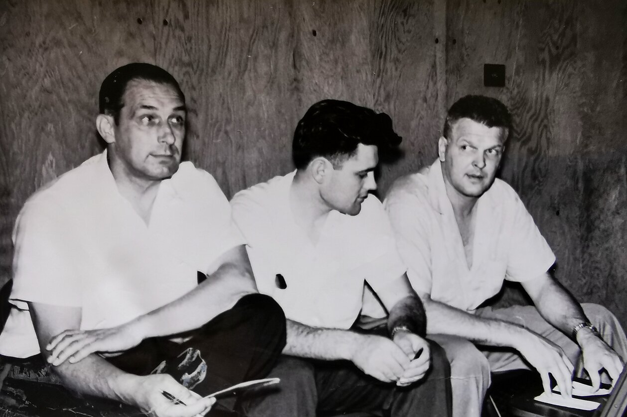 Feliksas Kriaučiūnas, Valdas Adamkus ir Mykolas Ruzgys 1959 metais JAV 