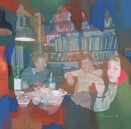 Eduardas Gorochovskis. Vakarienė. 1986. Drobė, aliejus, šilkografija. Lietuvos nacionalinis dailės muziejus