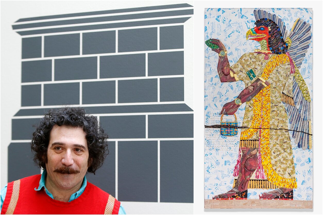 Michaelis Rakowitzas ir „Nematomo priešo būti neturėtų“ (Nimrudo šiaurės vakarų rūmai, G salė, 23 plokštė), 2019. Michael Rakowitz, Barbaros Wien galerija, Berlynas. 