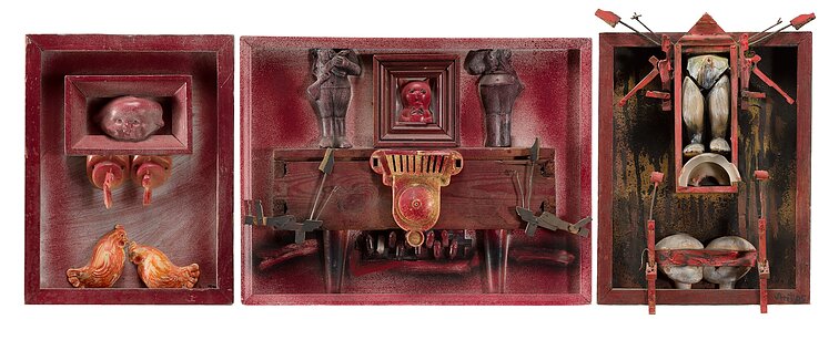 Valentinas Antanavičius, „Taikos sargyboje“, 1984–1985. Kartonas, mišri technika. LNDM