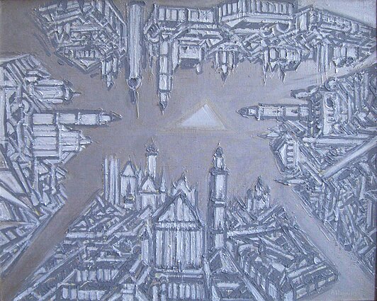 Aloyzas Stasiulevičius, „Krištolinė erdvė II“, 2013, drobė, akrilas