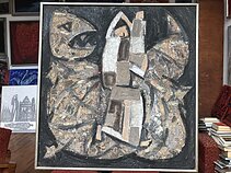 Aloyzas Stasiulevičius, „Šv. Kristoforas“ (1967, kartonas, akrilas, koliažas)