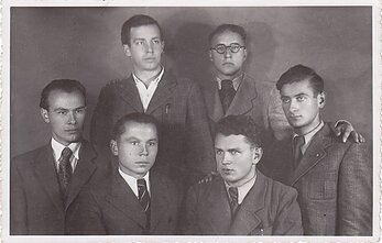 Vytautas Mačernis, Kazys Bradūnas ir kiti apie 1940 m.