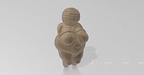 Marijos Gimbutienės iškeltą Deivės Motinos hipotezę parodoje iliustruoja Vilendorfo Veneros skulptūrėlės 3D modelis Marijos Gimbutienės iškeltą Deivės Motinos hipotezę parodoje iliustruoja Vilendorfo Veneros skulptūrėlės 3D modelis