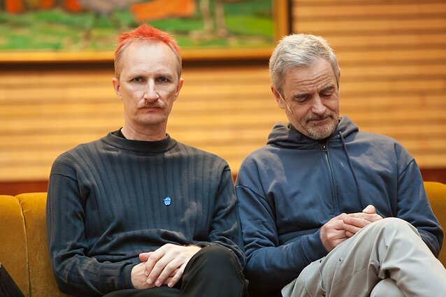 Spektaklio „Miegantys“ spaudos konferencija. Spektaklio „Miegantys“ spaudos konferencija.