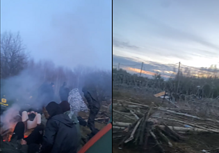 Migrantai Baltarusijos-Lenkijos pasienyje