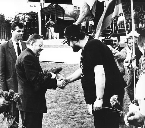 Vytautas Landsbergis, Virgis Stakėnas festivalyje „Visagino country“ (1992.08.28)
