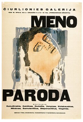 Dailininkų modernistų grupuotės „Ars“ pirmosios parodos plakatas su Juozo Mikėno akvarele (1932) Dailininkų modernistų grupuotės „Ars“ pirmosios parodos plakatas su Juozo Mikėno akvarele (1932)