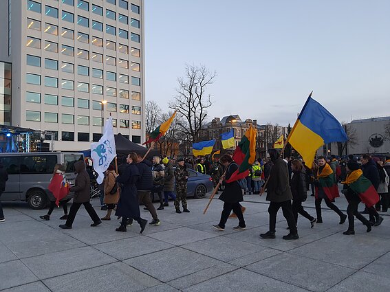 „Laisvė šviečia“ – solidarumo su Ukraina akcija Kaune