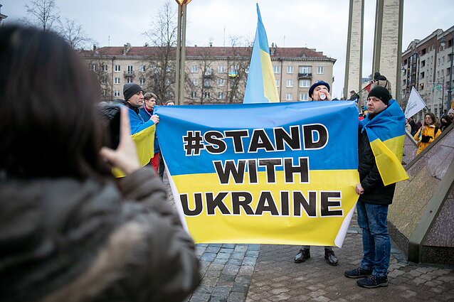 „Laisvė šviečia“ – solidarumo su Ukraina akcija Vilniuje