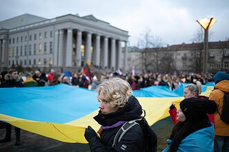 „Laisvė šviečia“ – solidarumo su Ukraina akcija Vilniuje