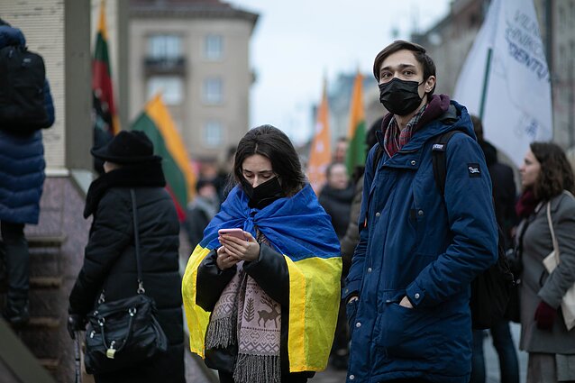 „Laisvė šviečia“ – solidarumo su Ukraina akcija Vilniuje