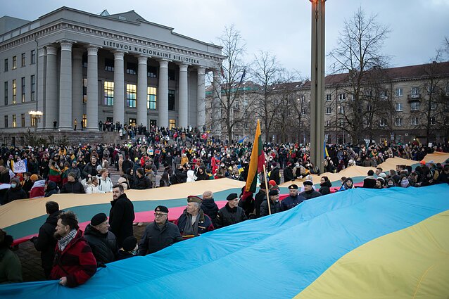 „Laisvė šviečia“ – solidarumo su Ukraina akcija Vilniuje