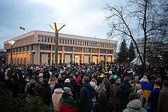„Laisvė šviečia“ – solidarumo su Ukraina akcija Vilniuje