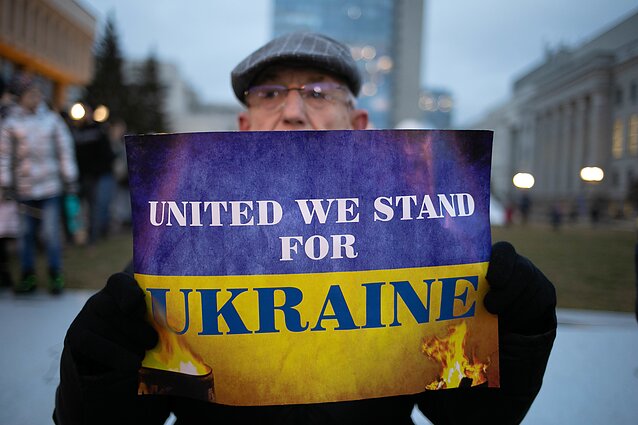 „Laisvė šviečia“ – solidarumo su Ukraina akcija Vilniuje