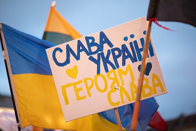 „Laisvė šviečia“ – solidarumo su Ukraina akcija Vilniuje