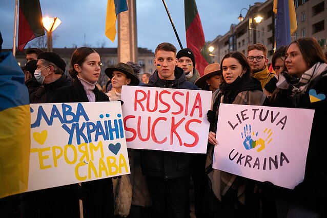 „Laisvė šviečia“ – solidarumo su Ukraina akcija Vilniuje