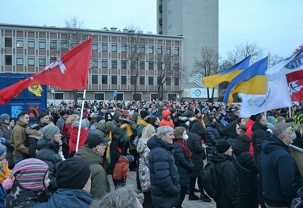 „Laisvė šviečia“ – solidarumo su Ukraina akcija Klaipėdoje
