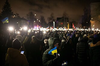 „Laisvė šviečia“ – solidarumo su Ukraina akcija Vilniuje