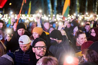  „Laisvė šviečia“ – solidarumo su Ukraina akcija Vilniuje
