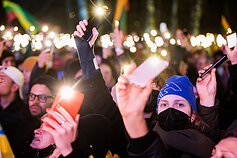  „Laisvė šviečia“ – solidarumo su Ukraina akcija Vilniuje