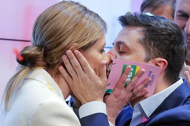 Volodymiras Zelenskis ir Olena Zelenska Volodymiras Zelenskis ir Olena Zelenska
