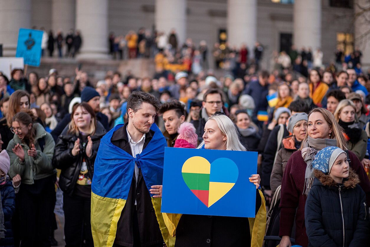 Ukrainos palaikymo akcija Vilniuje