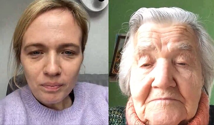 Živilė Kropaitė su močiute Ona Butrimaite-Lauriniene