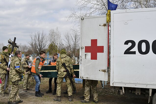Ukrainos kario laidotuvės Kramatorske