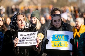 Protestas „Lietuvos moterys stoja už Ukrainos moteris“. Kristina Sabaliauskaitė