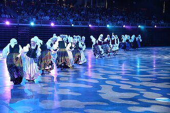 Šiaurės Amerikos lietuvių 16-osios tautinių šokių šventės Filadelfijoje akimirka