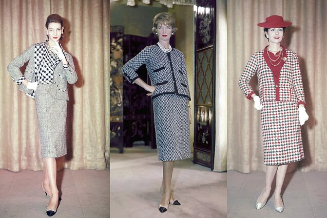 Coco Chanel sukurti tvido kostiumėliai, 1959 m.