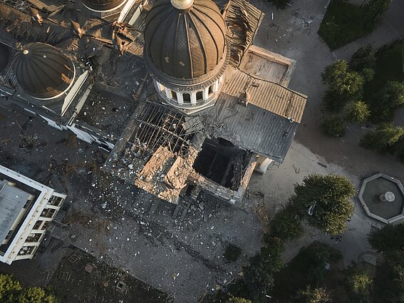 Odesoje per rusų ataką sugriauta į UNESCO paveldo sąrašą įtraukta katedra