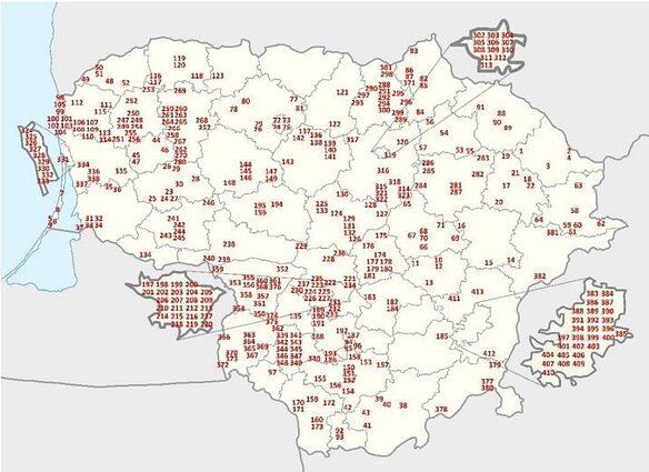 V. Rimaitės-Beržiūnienės disertacijoje analizuotų paminklų išsidėstymas Lietuvoje V. Rimaitės-Beržiūnienės disertacijoje analizuotų paminklų išsidėstymas Lietuvoje