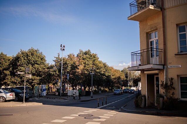 Buvusi Vilniaus geto teritorija, šioje vietoje buvo geto vartai Buvusi Vilniaus geto teritorija, šioje vietoje buvo geto vartai