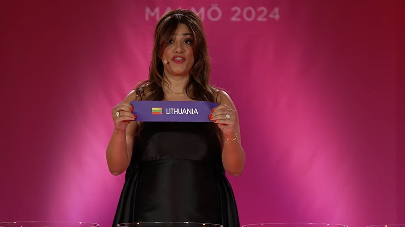 „Eurovizijos“ burtų traukimo ceremonijos akimirka