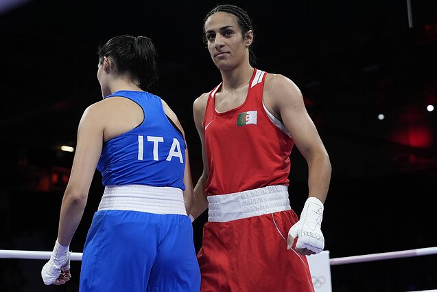 Angela Carini ir Imane Khelif kova