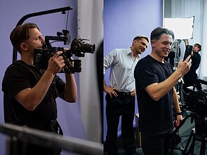 Jovani ir Atlantos klipo filmavimo akimirka