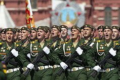 Rusijos kariai Raudonojoje aikštėje Pergalės dienos kariniame parade Rusijos kariai Raudonojoje aikštėje Pergalės dienos kariniame parade